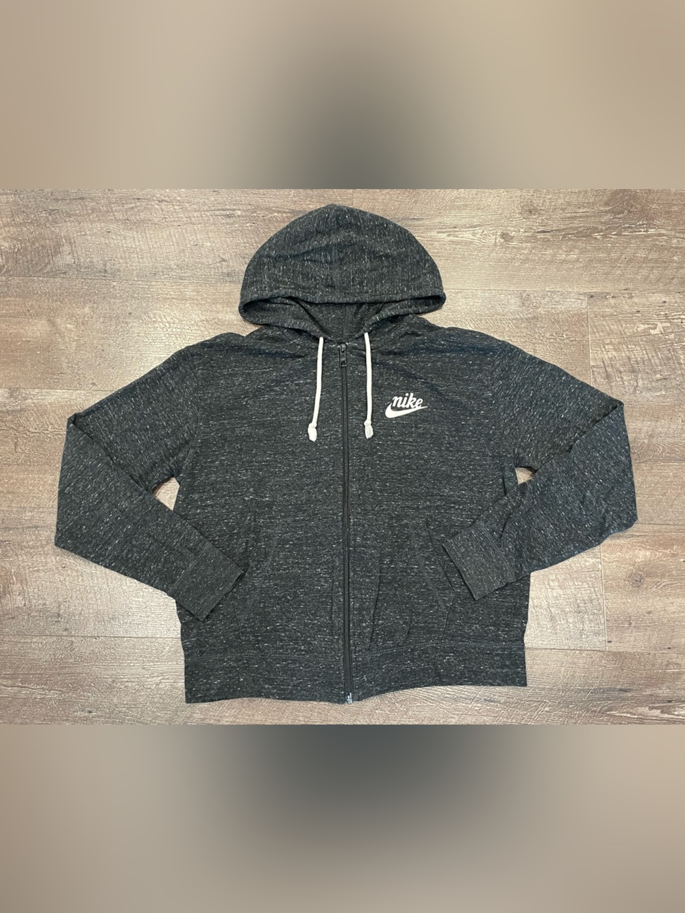 Nike Youth Dark Gray Full-Zip Hooded Lightweight Jacket Size Medium
